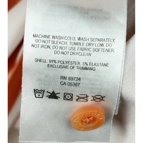 Columbia men’s polo shirt, large, PFG performance orange white stripe Omni-shade - Picture 5 of 11